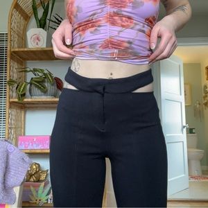 New cut out black flare pants